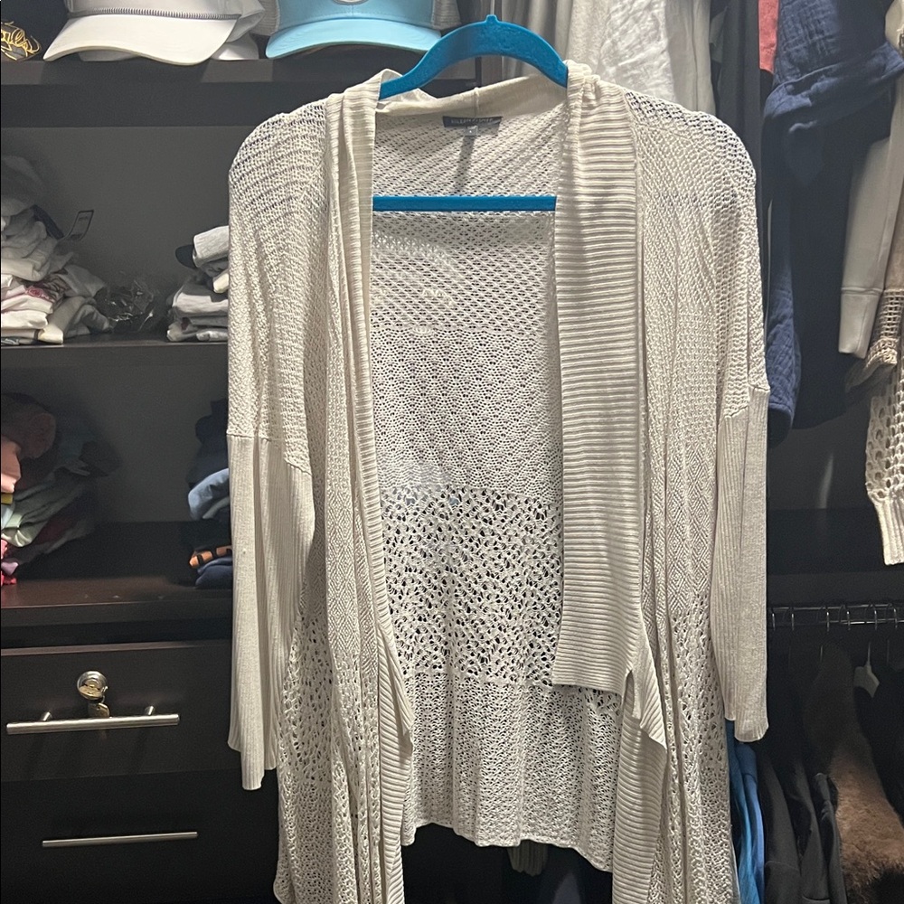 Eileen Fisher Cream Open-Front Sweater